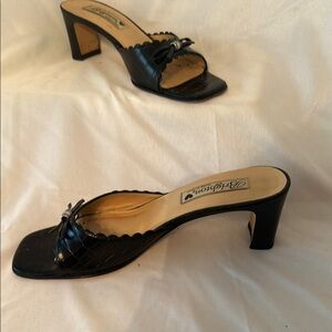 Brighton Black Heels with Woven Detail